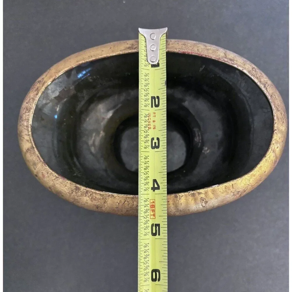 Vintage Small Gold Oval Planter